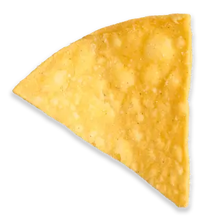 Triangular tortilla chip on a white background